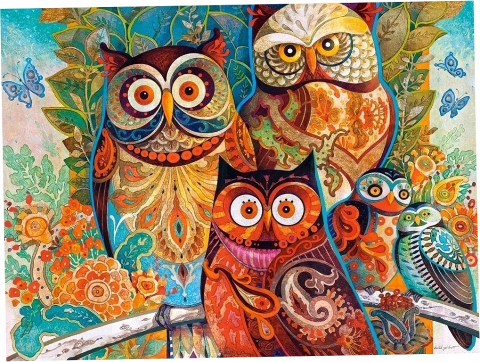 Puzzle 2000. Sowy. Castorland. C-200535. Nazwa Puzzle Owls 2000