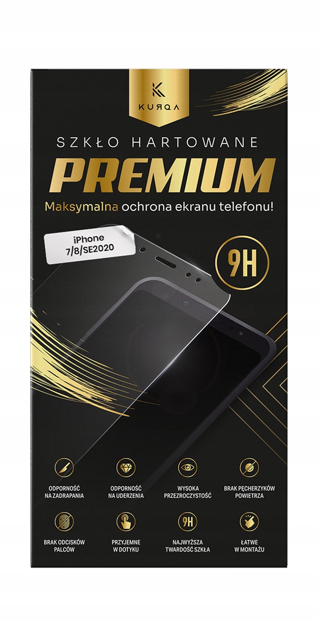 

Premium Folia Szkło Hartowane 9H Iphone 7 8 SE2020