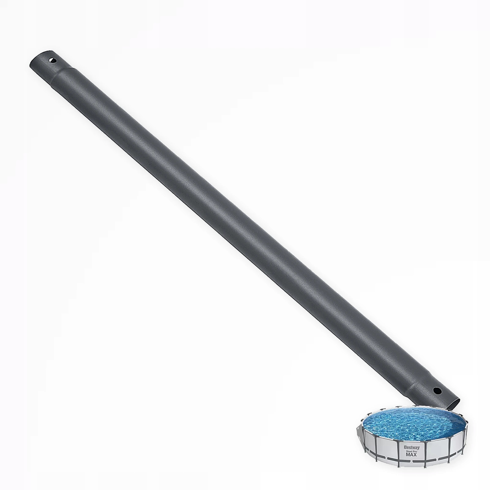 Šedá horizontální trubka do bazénu Bestway kulatý 56488 Steel Pro