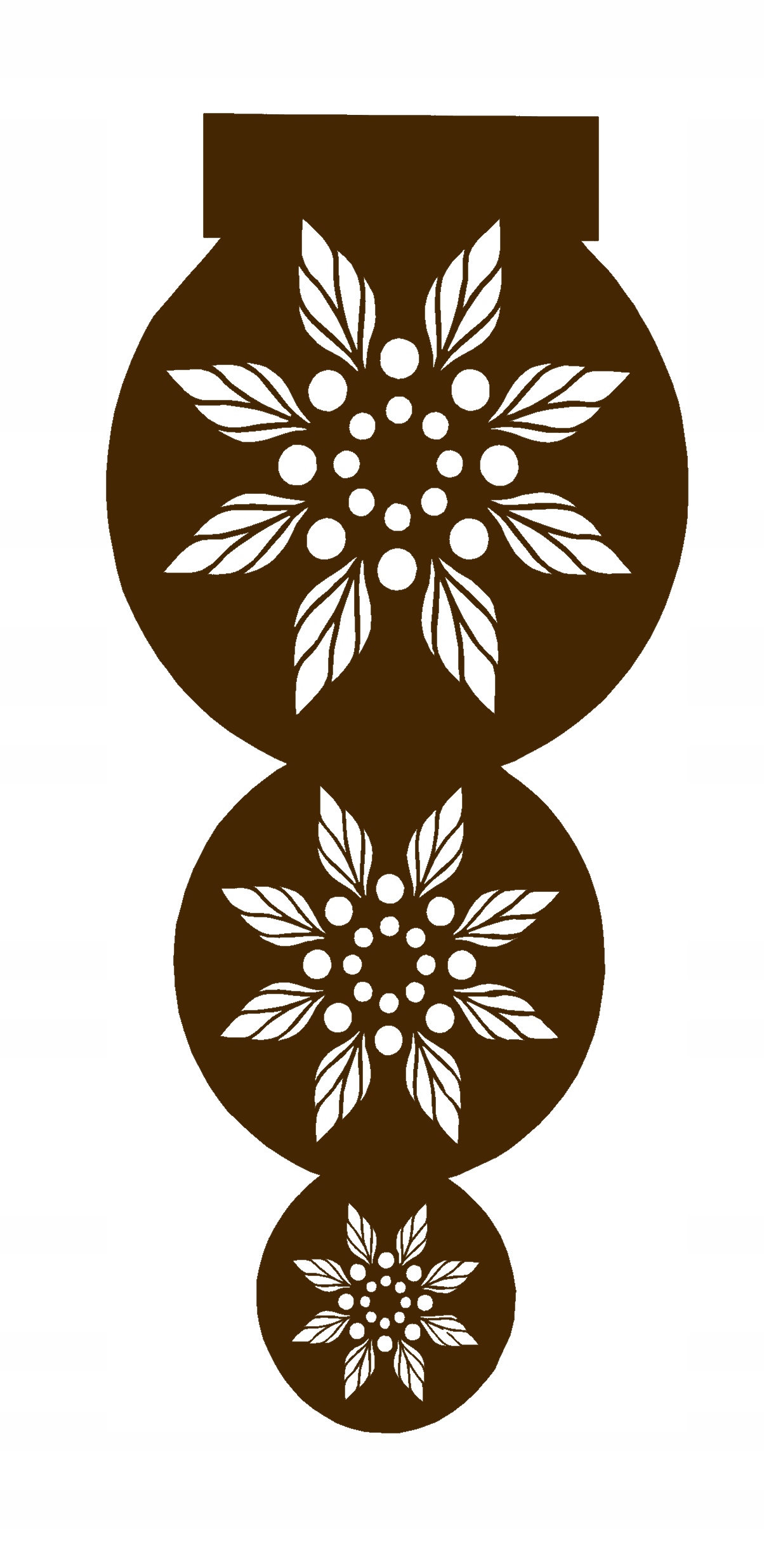 

Ażur nowoczesna ozdoba Koła Mandala brązowa Duży