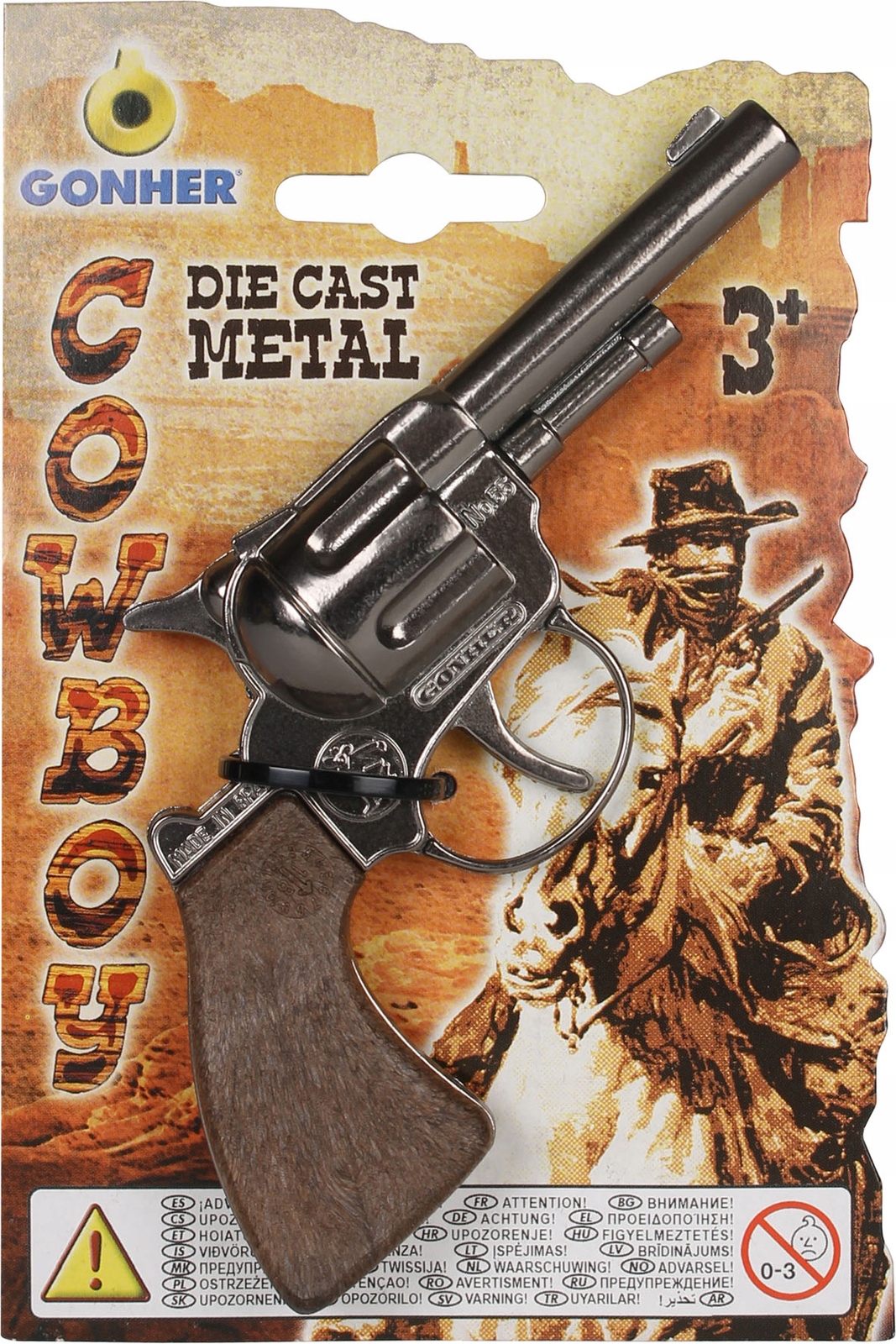 Gonher 155/0 Rewolwer Kowbojski Metalowy Odciągany Kurek 12cm Dla Dzieci 3+ Materiał metal plastik