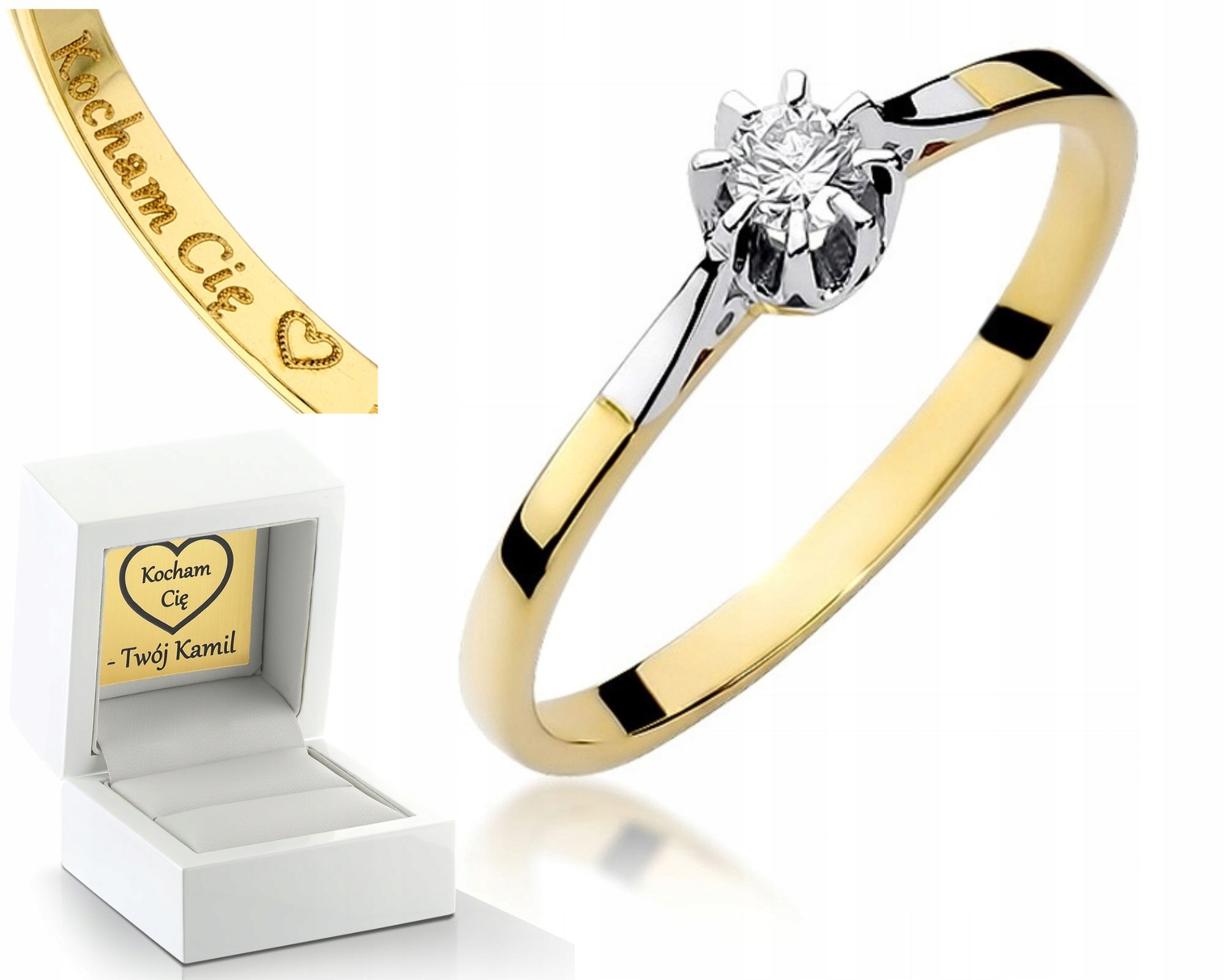 Zlatý Prstýnek S Diamantem 585 Gravírování Bonus