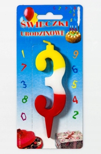 Świeczka urodzinowa cyferka 3