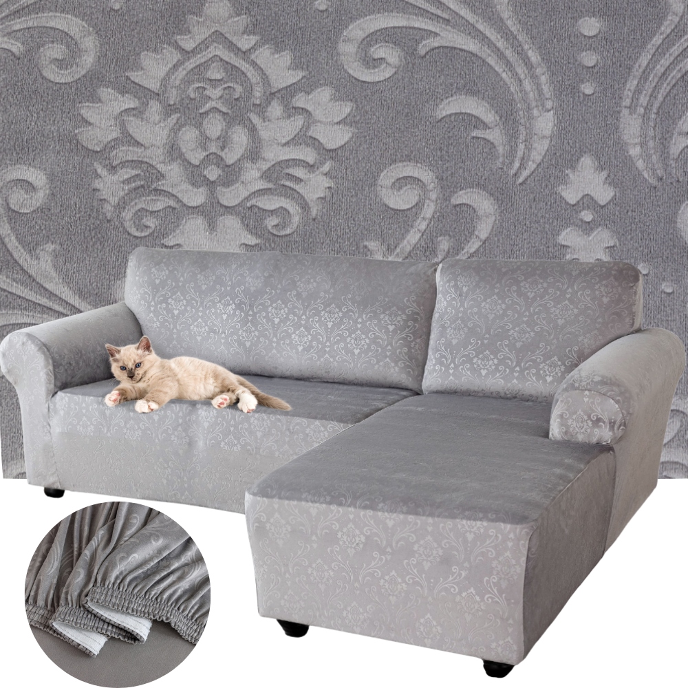 Potah Na Rohovou Pohovku Sametový Lisovaný Ornament Pravý 2+2 Oeko-tex