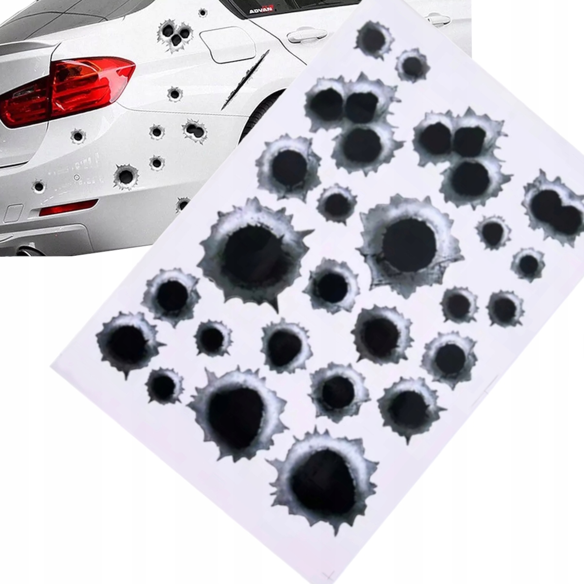 Dziury Po Kulach Zestaw Nakleiki Na Samochód naklejka duża trwała