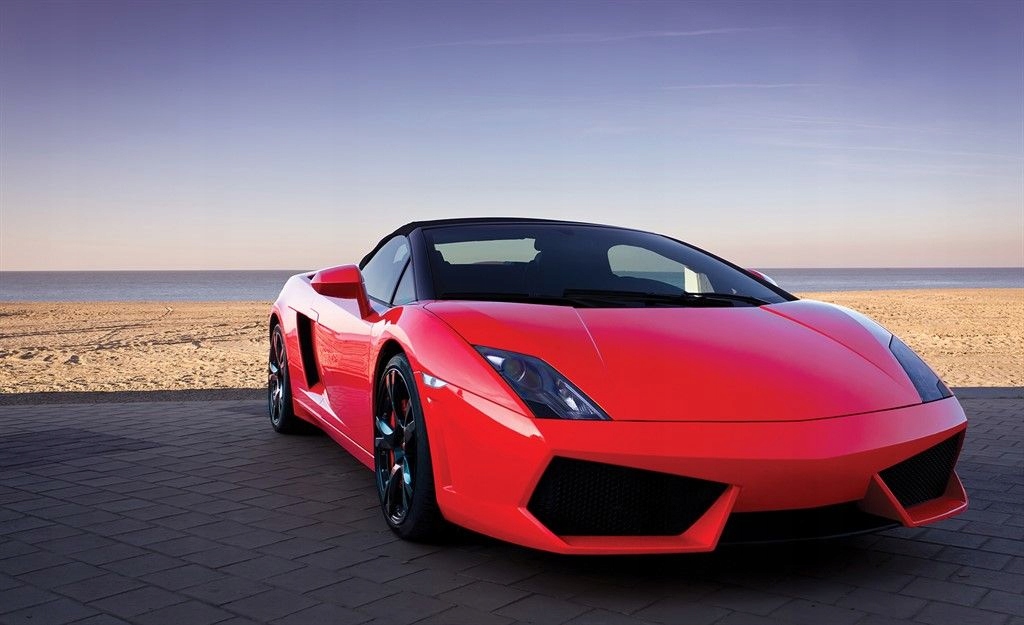 Vliesová fototapeta Lamborghini Spyder Pláž a slunce auto 350x250 lepidlo