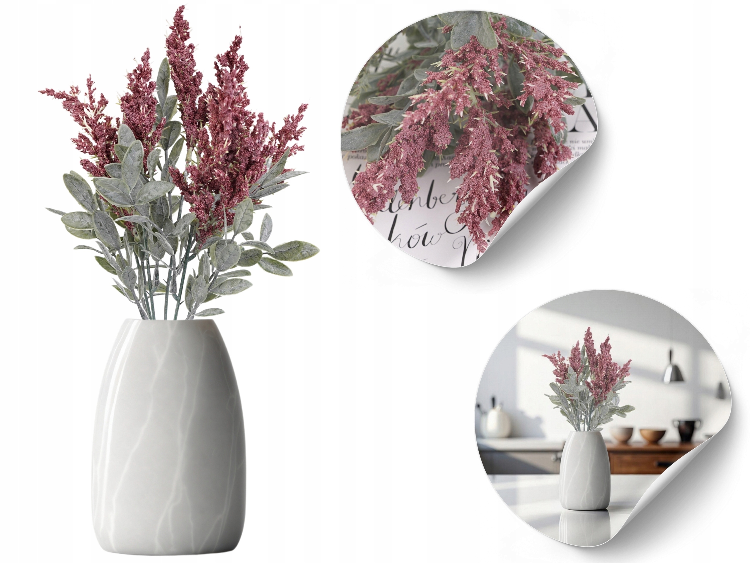 SZTUCZNE KWIATY LIŚCIE WRZOS 33cm DODATEK DO KOMPOZYCJI GĘSTA GAŁĄZKA Rodzaj galązki