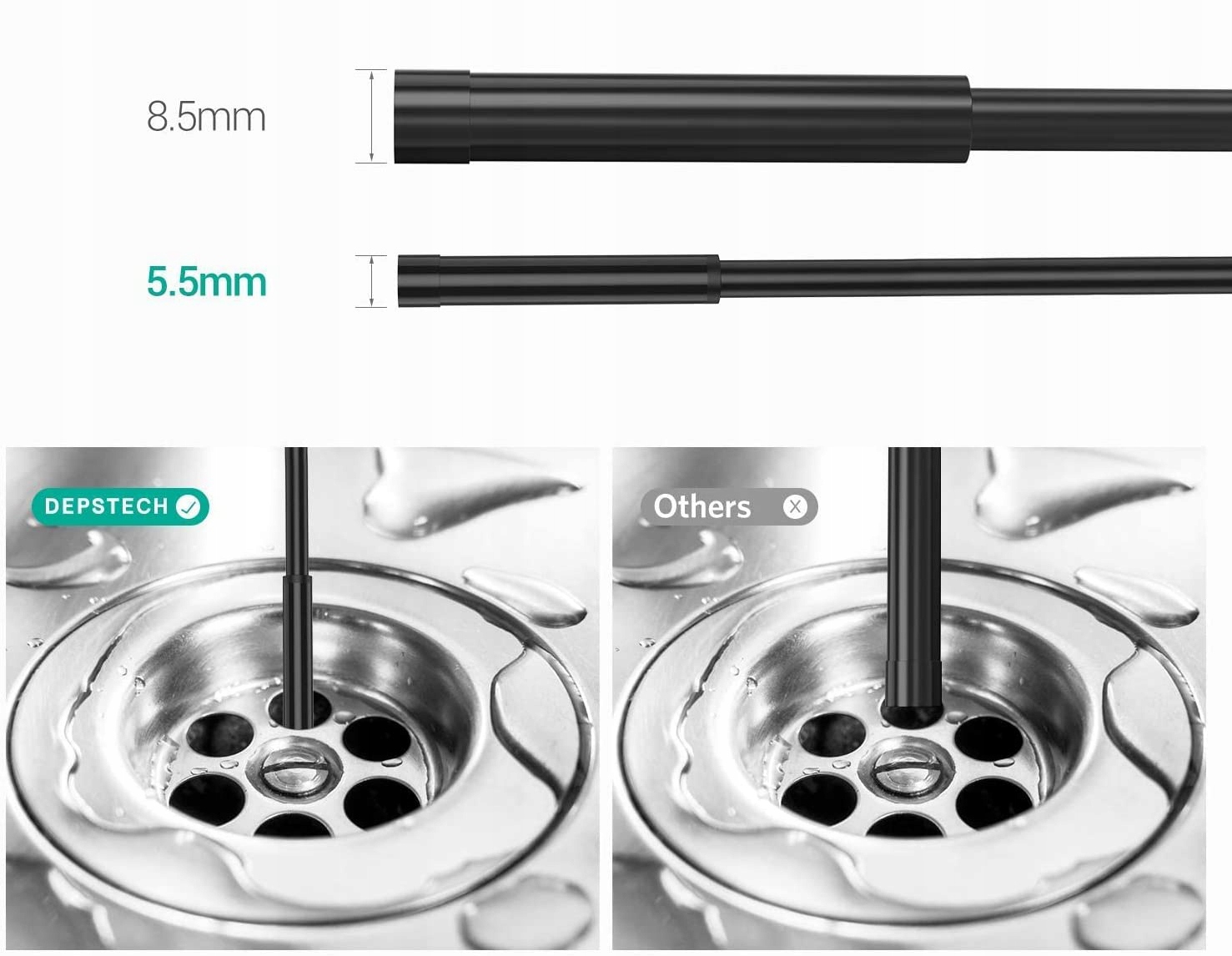 KAMERA INSPEKCYJNA ENDOSKOP DEPSTECH IP67 720P Kod producenta awx234