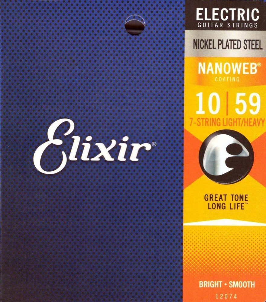 Elixir Nanoweb 10-59 Struny do gitary elektrycznej 7-mio strunowej 12074