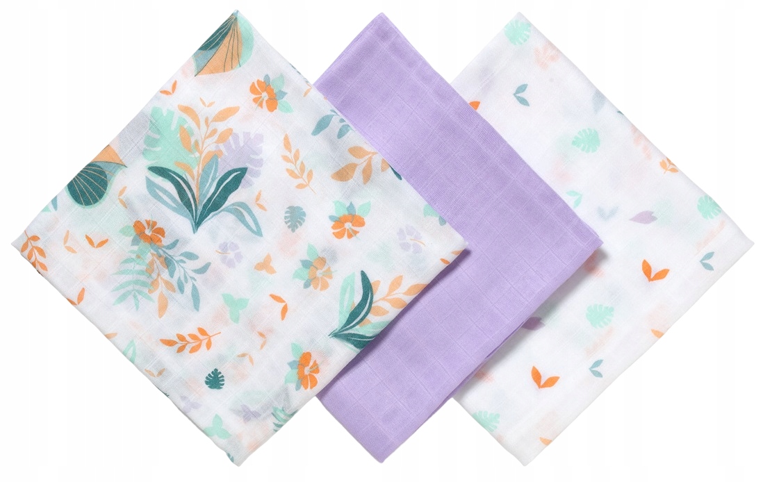 BABYONO PIELUSZKI BAMBUSOWE 70x70CM ZESTAW 3 SZT. OTULACZ KOCYK PIELUCHA 0+