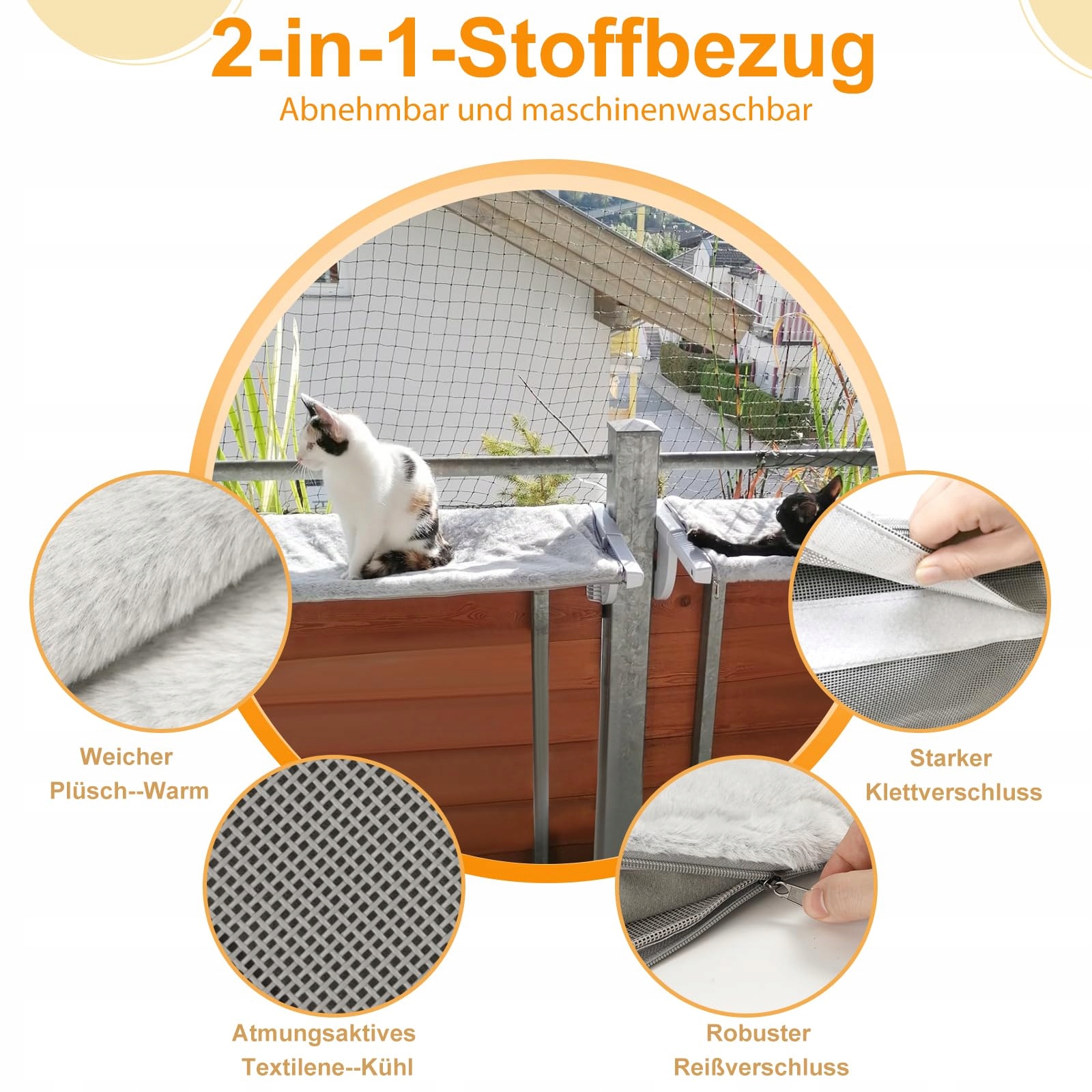 Legowisko Hamak Dla Kota Na Kaloryfer Okno Balkon 62x34.5cm GUUSII HOME — miniatura 7