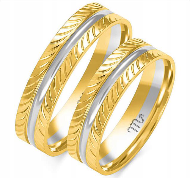 Zlatý snubní prsten jemný 14K 585 r 11 12 13 pár prstenů gravírování