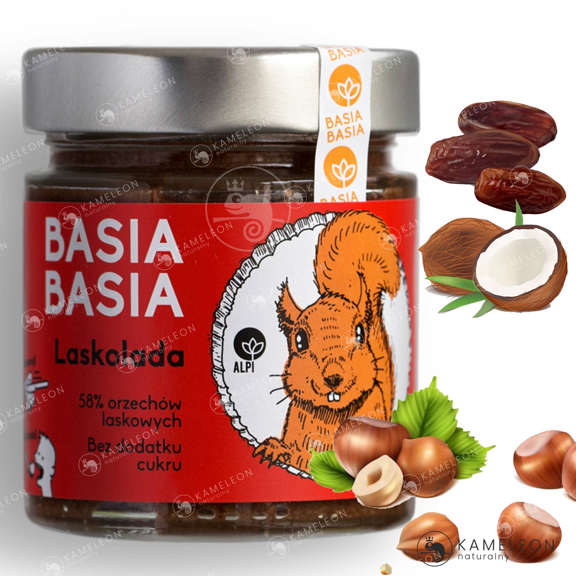 BASIA BASIA LASKOLADA krem orzechy BEZ CUKRU 210g EAN (GTIN) 5905279740174