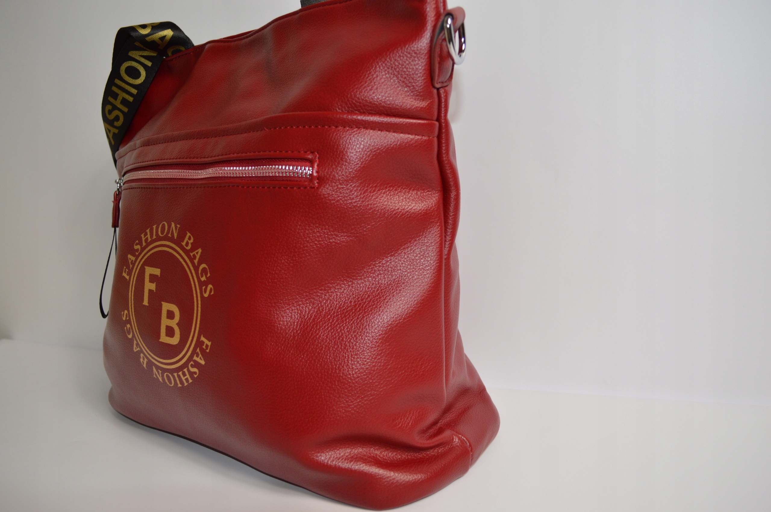 ELEGANCKA TOREBKA DAMSKA WOREK SHOOPER BAG Kolor czerwony