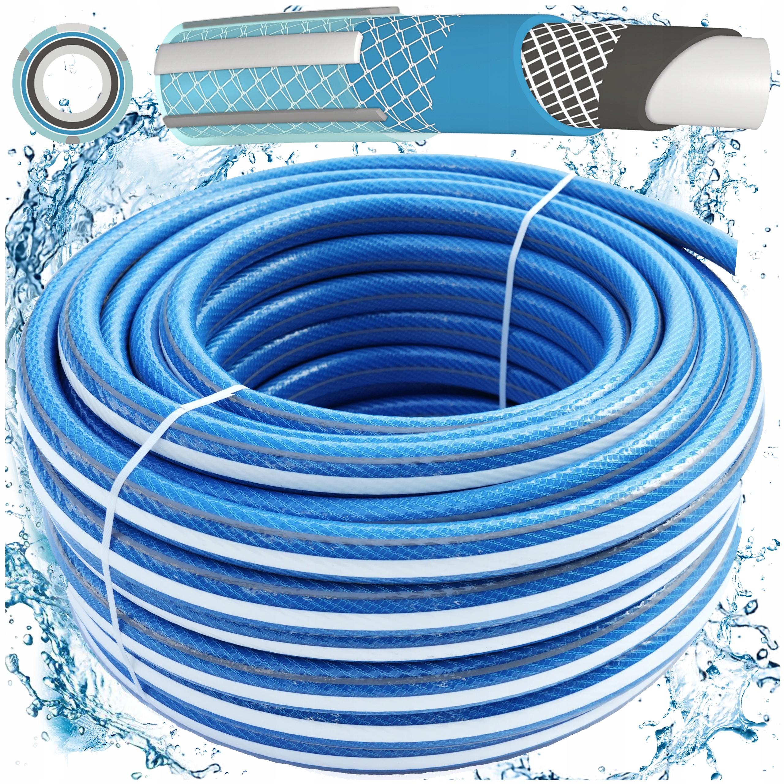 Wąż Ogrodowy 3/4 25M Nie Skręcający Się 6-WARSATWOWY Professional Plus