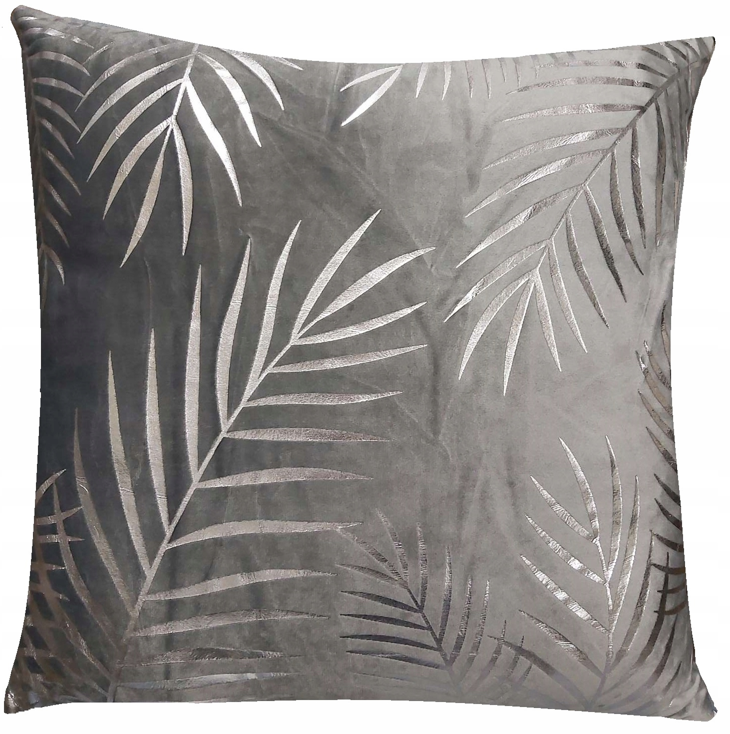 

Poszewka Na Poduszkę Szara Srebrna Folia Liście