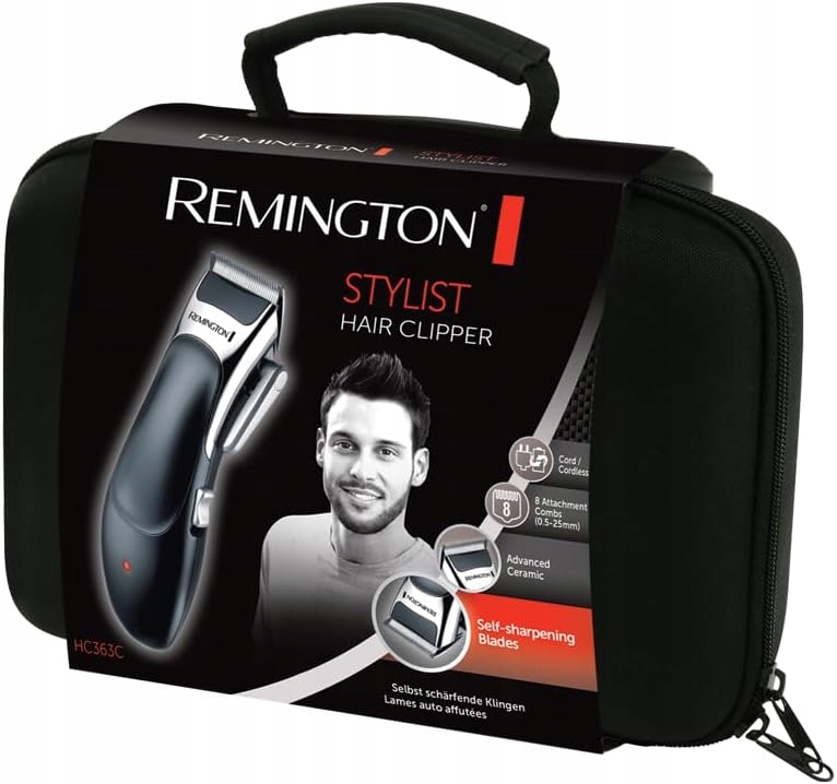 Profesionálny set Remington HC363C, strojček na vlasy, kufrík, 8 nástavcov