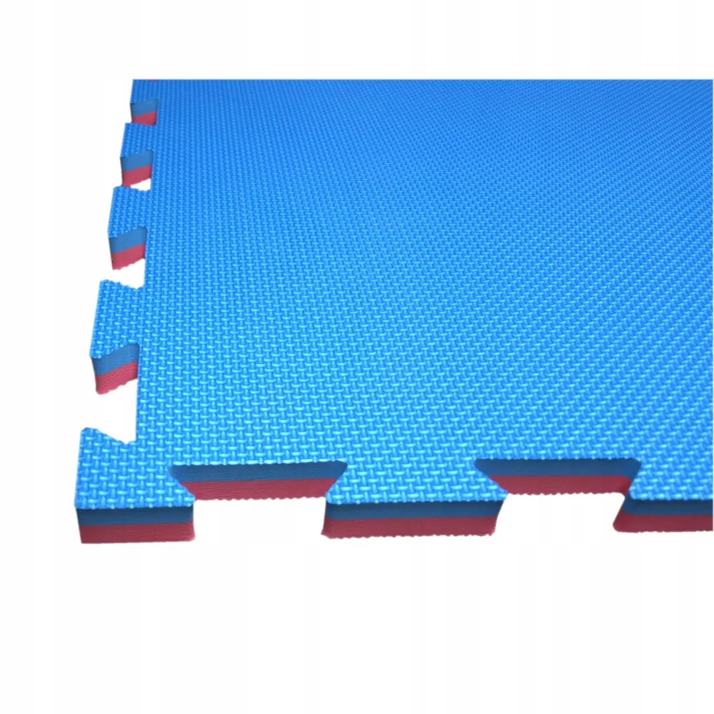 Mata do ćwiczeń dwustronna 100 cm x 100 cm red/blue 2cm modułowa puzzle