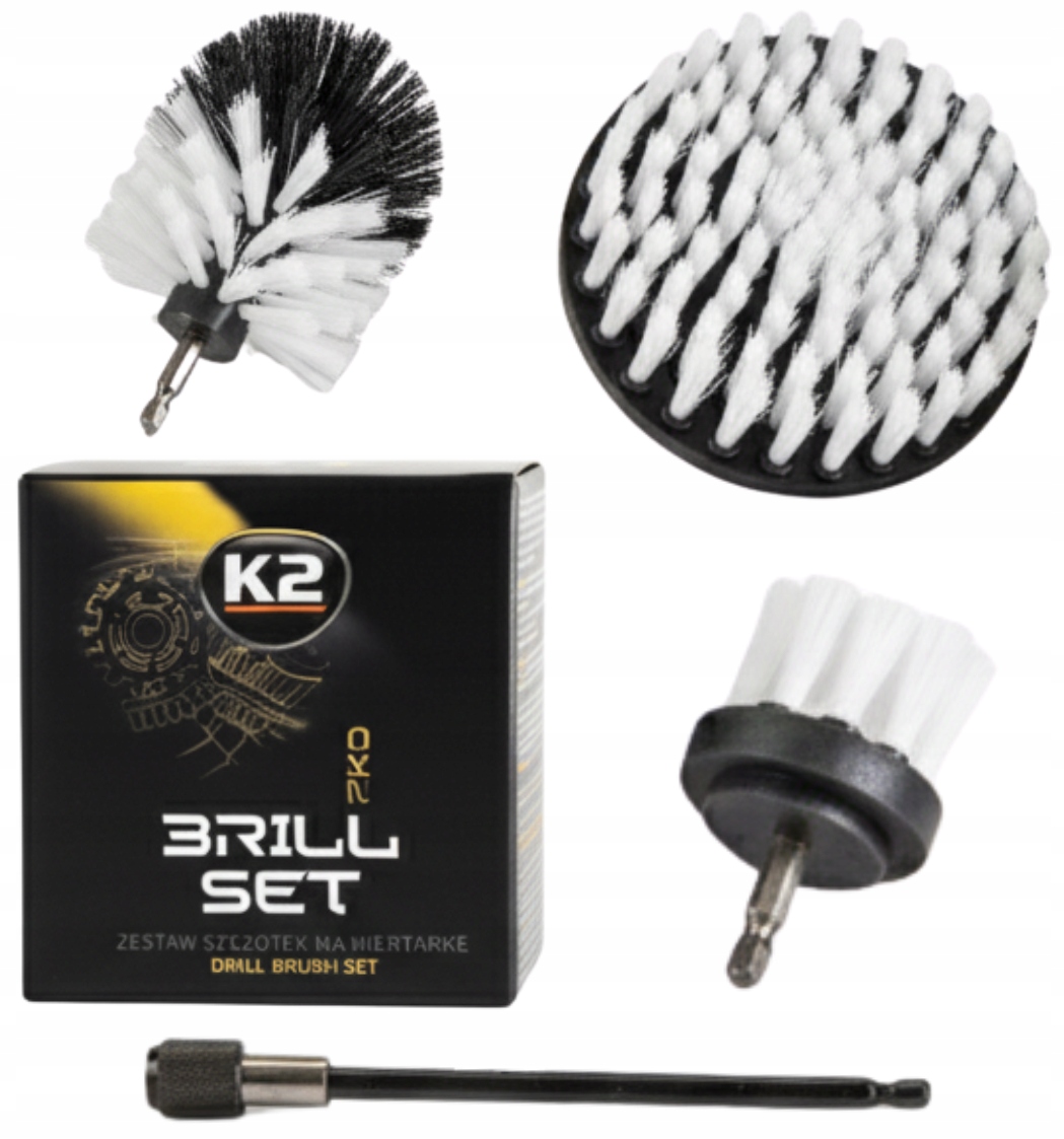 K2 Brill Set Zestaw Szczotek do czyszczenia,mycia,prania Na Wkrętarkę D7051