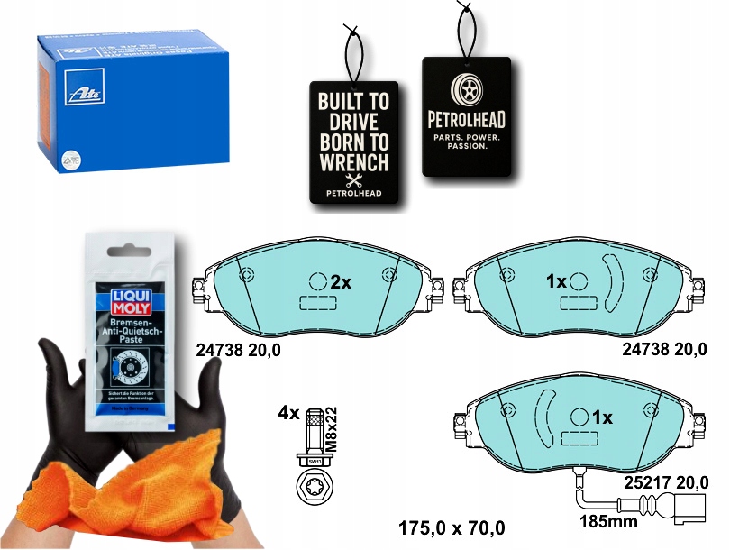 Keramické Brzdové Destičky S Předními Šrouby #Petrolhead Pro+ Kit3