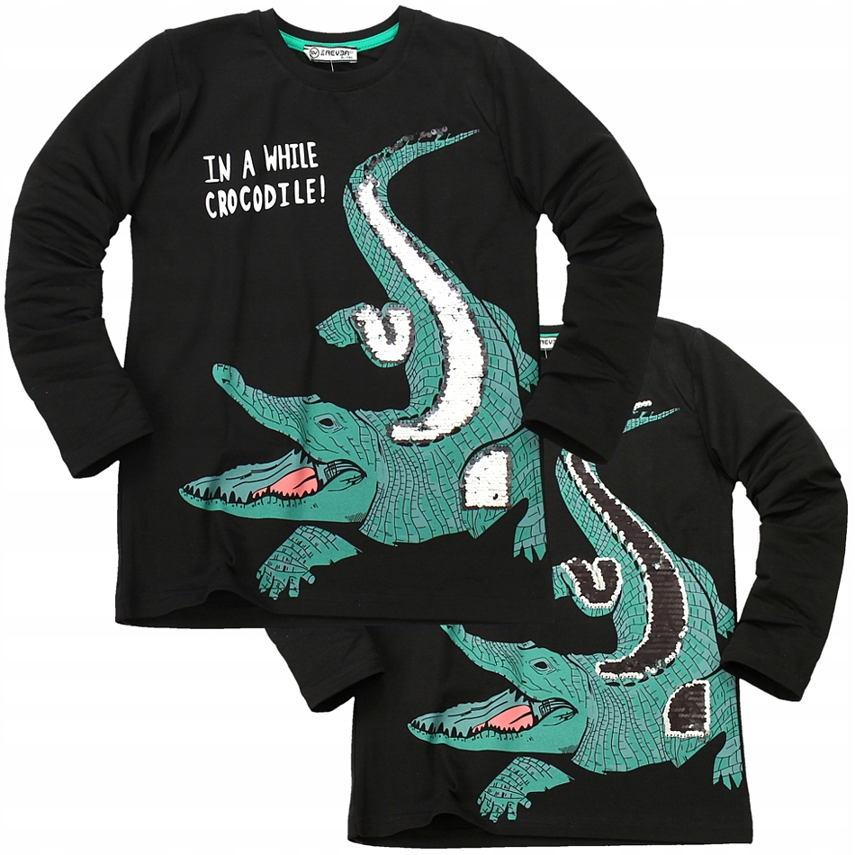 

Bluzka Krokodyl Magiczne Cekiny Rękaw 134