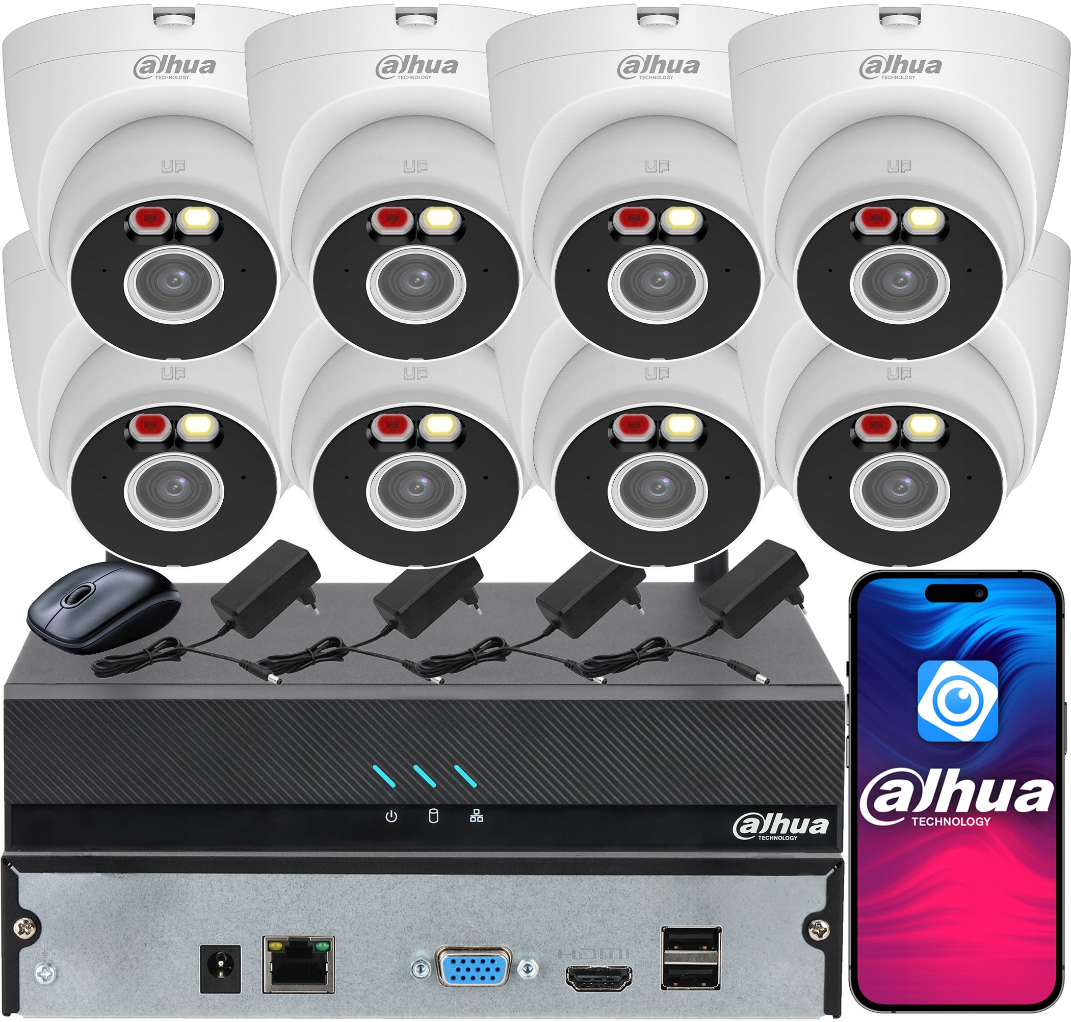 Monitorování Dahua pro 8 kamer 5MPx T5A-PV Smart Dual Light Audio Mikrofon