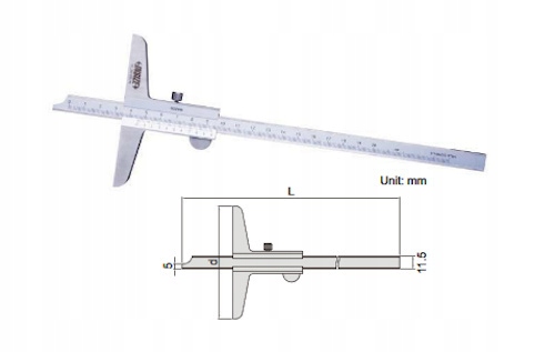 INSIZE Głębokośc. noniuszowy MAGa 150mm 1240-1501 Stan opakowania oryginalne