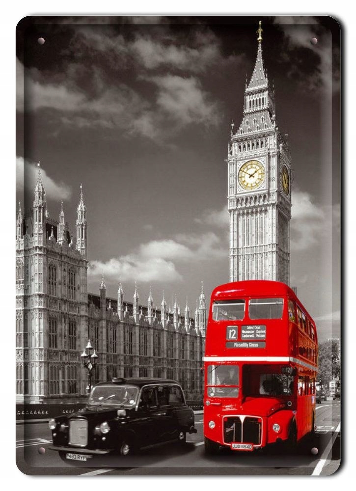 Londyn Plakat Metalowy Szyld Retro #11364