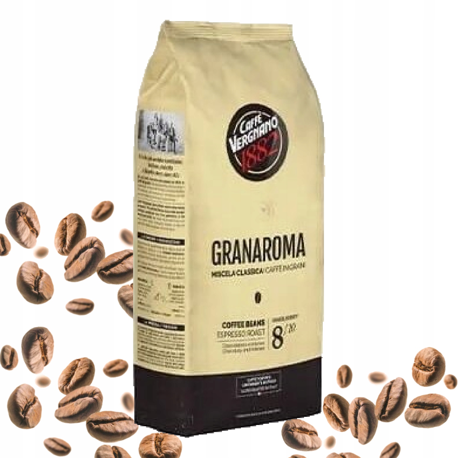 Levně Káva zrnková Vergnano GranAroma 60% Arabika, 40% Robusta 1 kg