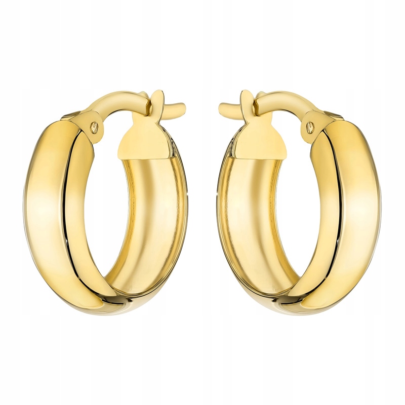 Zlaté Náušnice Kreolky pr. 585 Široká hladká Kolečka 14mm 14k