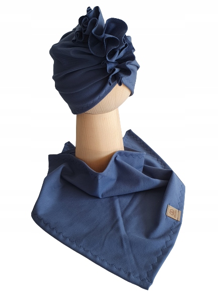 

Zestaw Czapka Turban + Chusta Granat 44-47cm