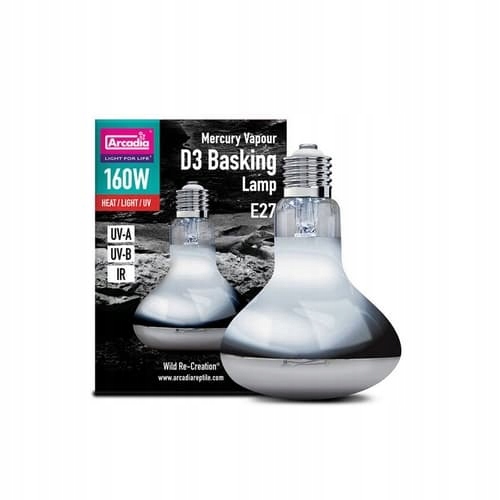 Levně Arcadia D3 Basking Lamp 160W Uvb Osvětlení pro Terária