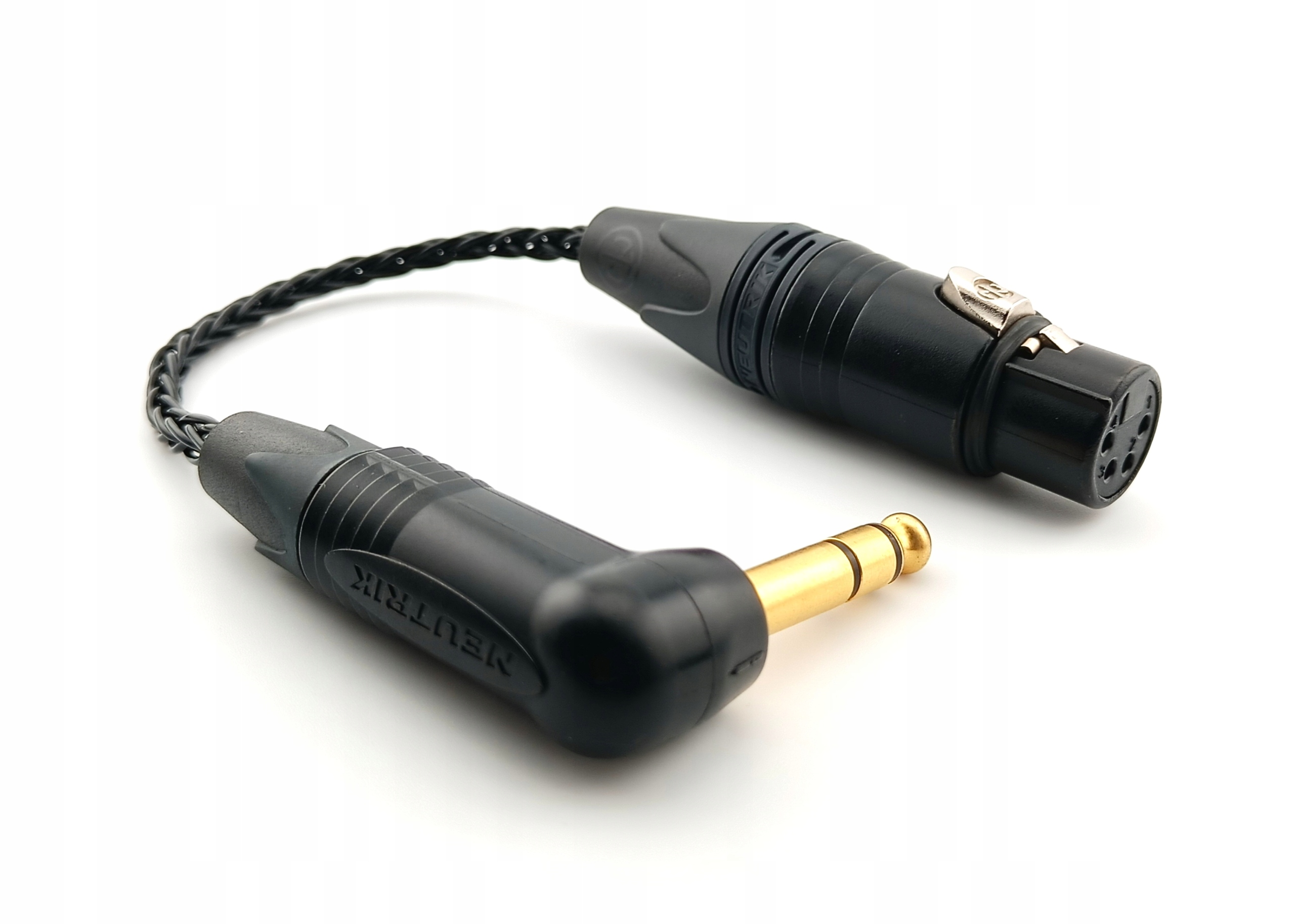 Adapter Zbalansowany Gniazdo Xlr 4 Pin Jack 6,3mm kątowy miedź 6N Occ