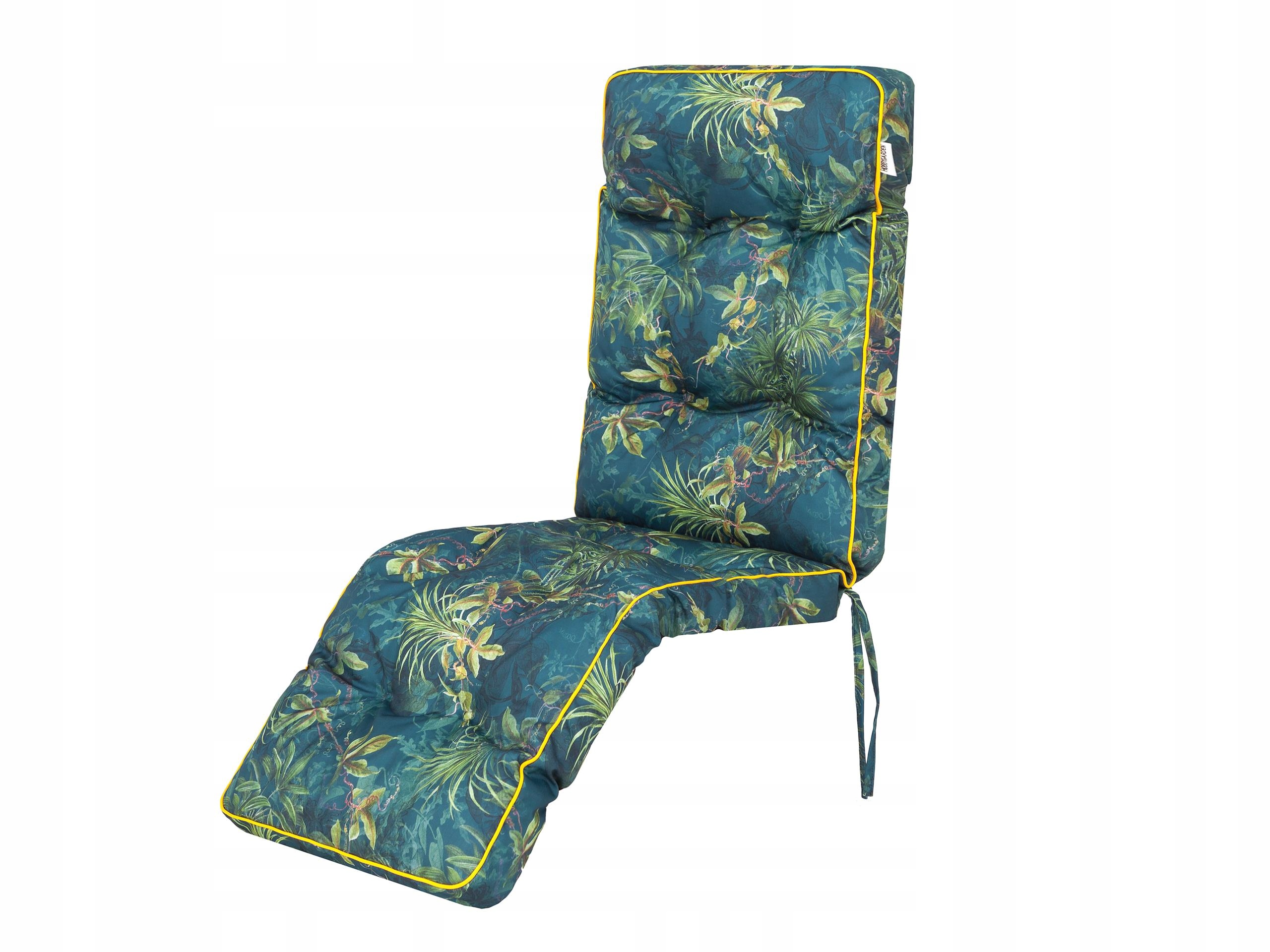Poduška na ležadlo záhradná stolička „Ilona“, zelené listy