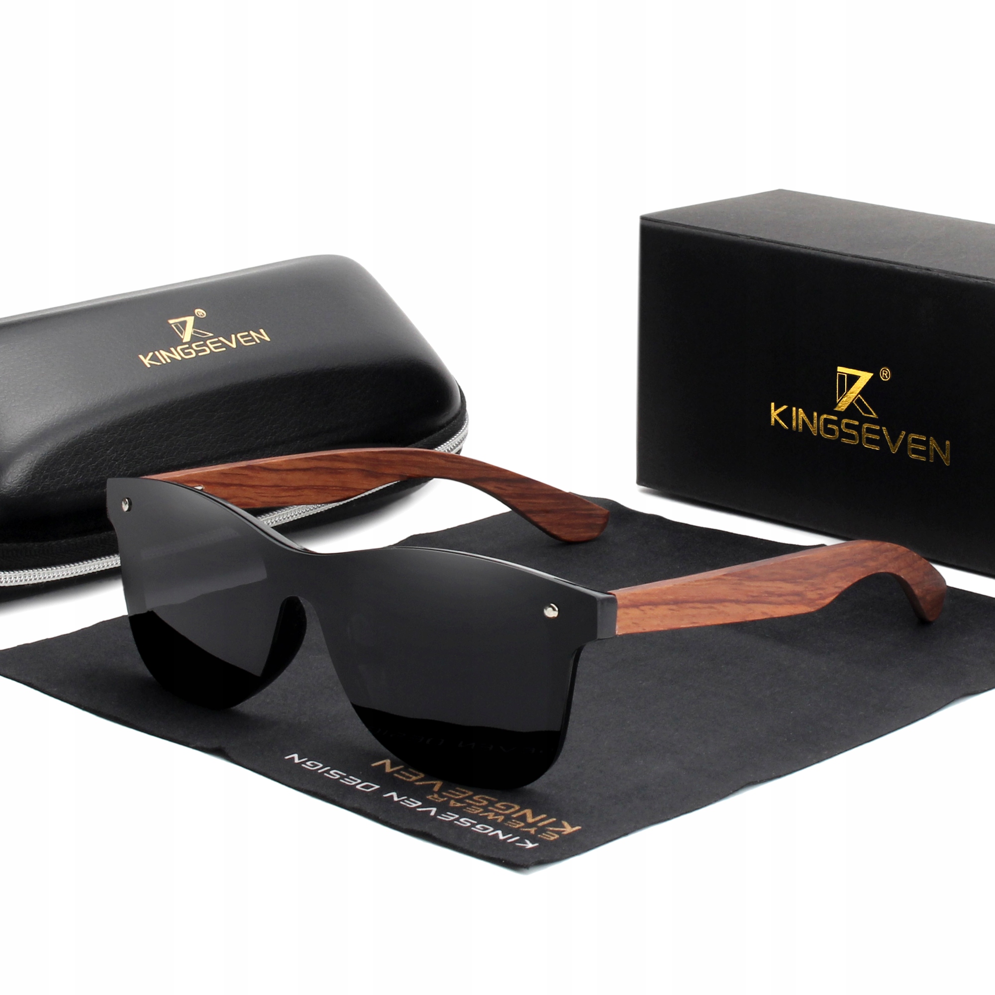 

Okulary przeciwsłoneczne Kingseven UV400 Drewniane