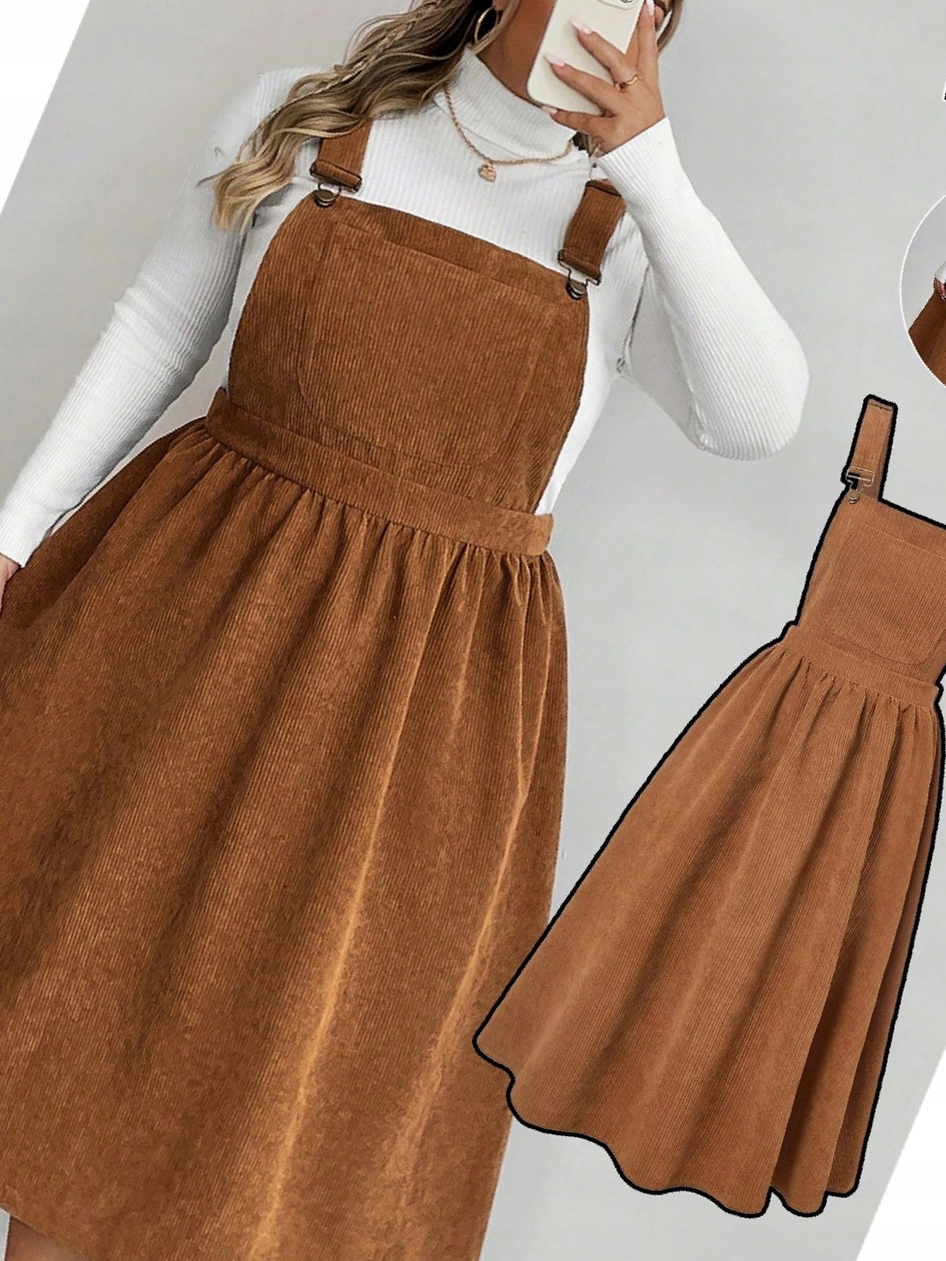 Šaty Maksi šikmá Na Ramínkách Rozšířená Hnědá 64/66