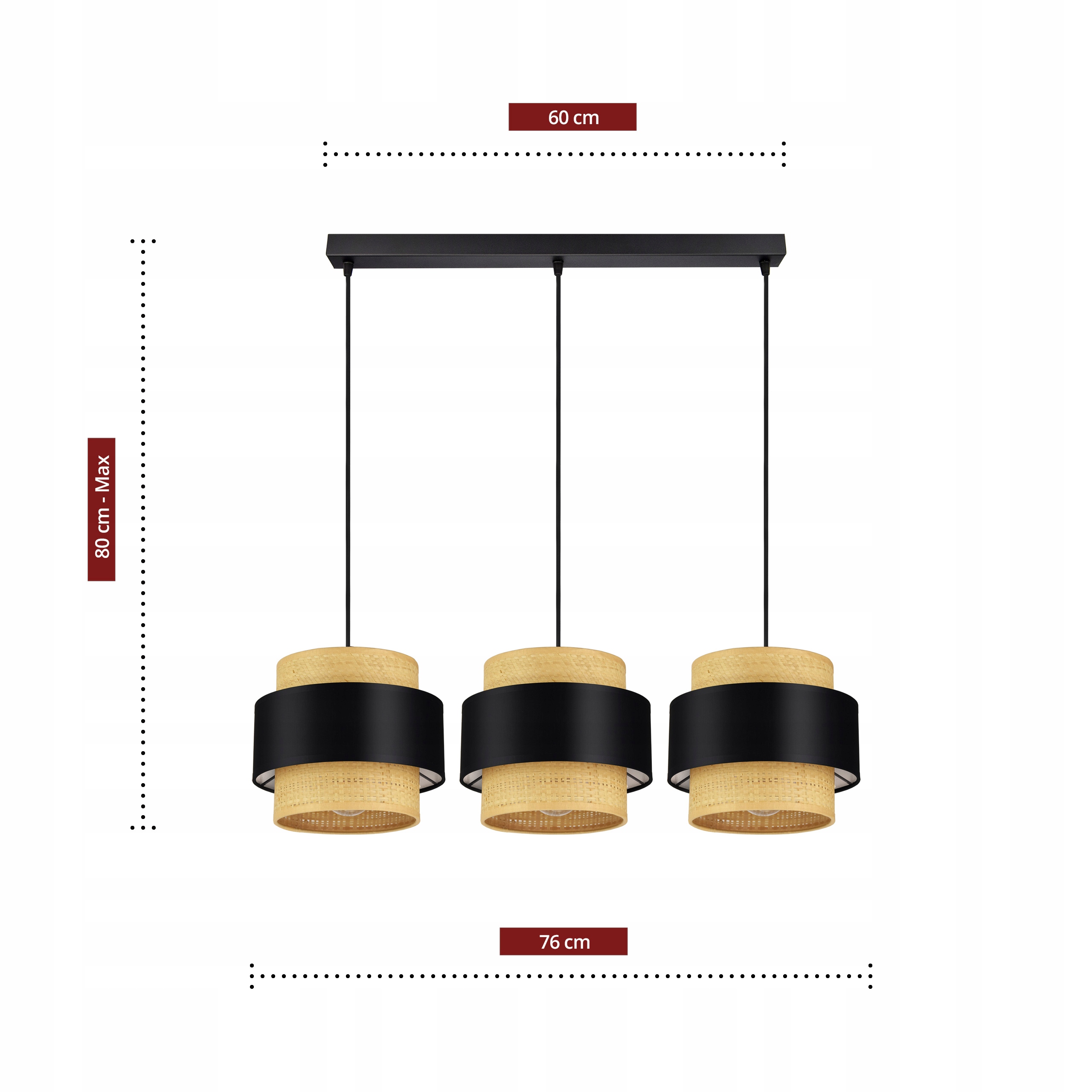 LAMPA WISZĄCA SUFITOWA ŻYRANDOL ABAŻUR Rattan Rodzaj lampy Sufitowe - wiszące