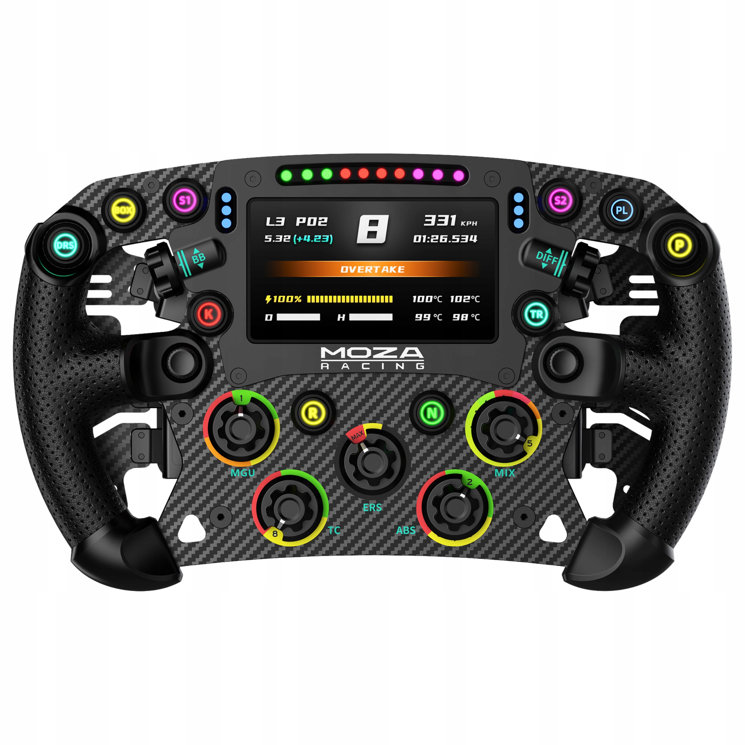 Moza Racing Fsr V2 RS068 volant 280 mm LCD karbon Pc