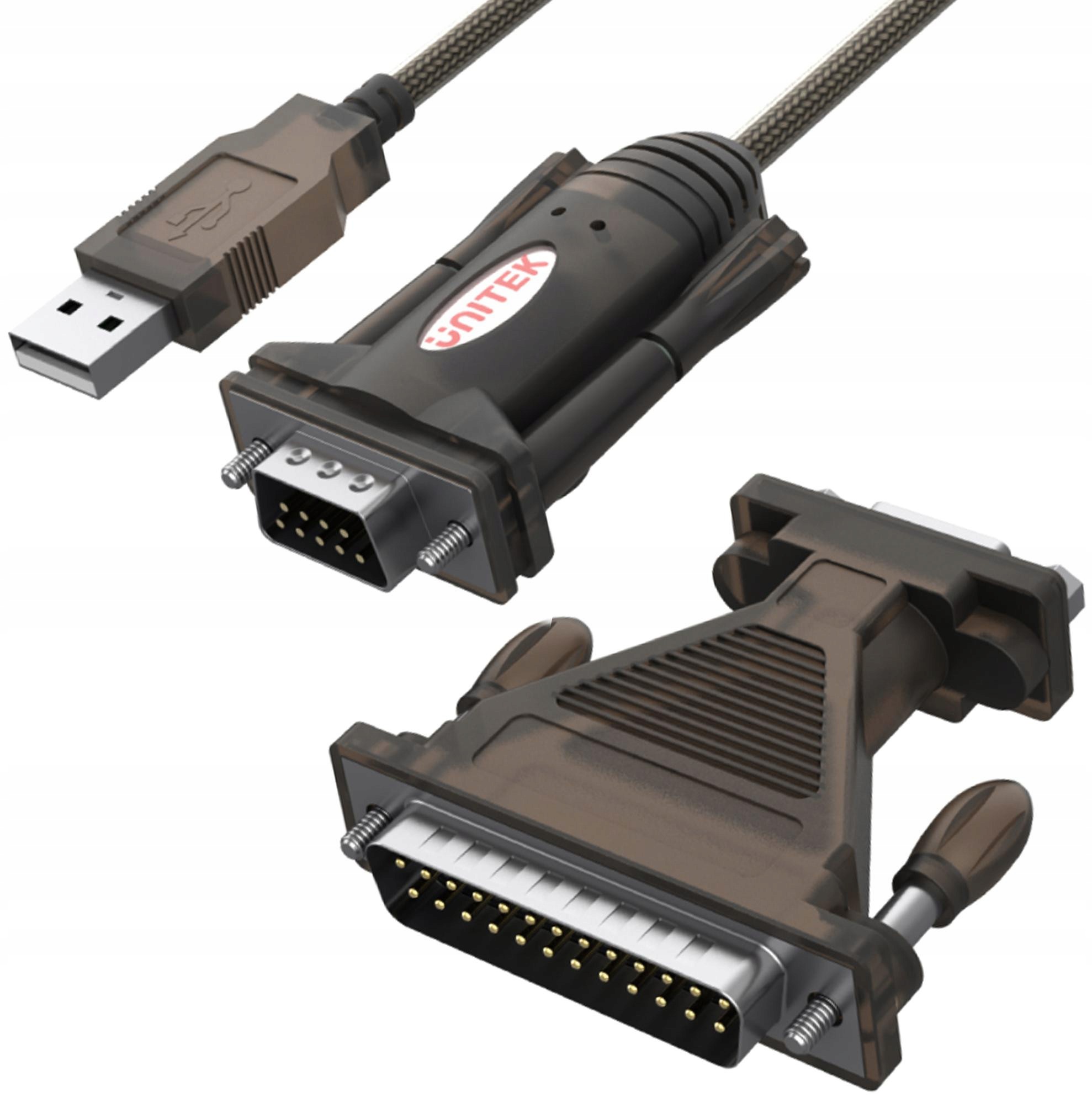 Unitek Y-105A konw. Usb 1xRS-232 z adap.DB9F/DB25M