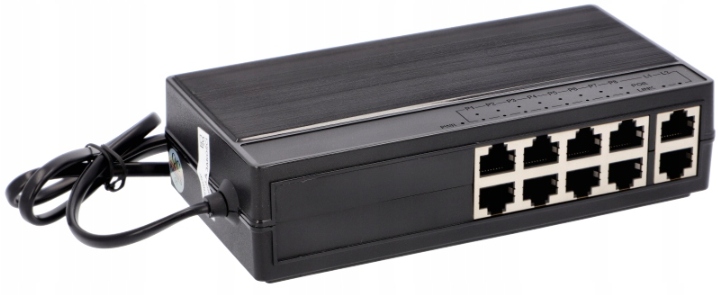 Switch PoE 8 portów do kamer Ip 120W 2xRJ45 100Mb desktop Bestlan
