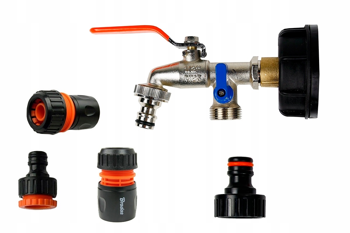 

2x Kran 1/2 adapter zawór mauzer Ibc 1000L złączki