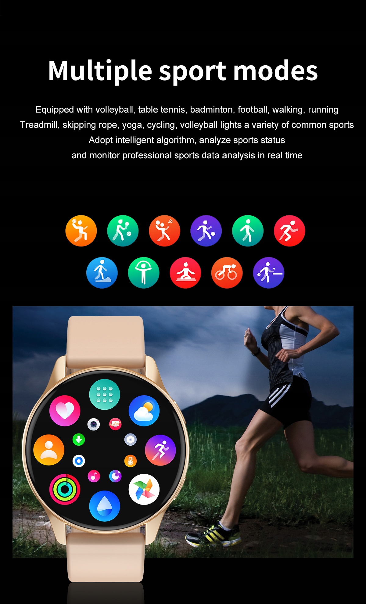 Smart Watch Heart Rate Blood Monitor Pressure Funkcje krokomierz