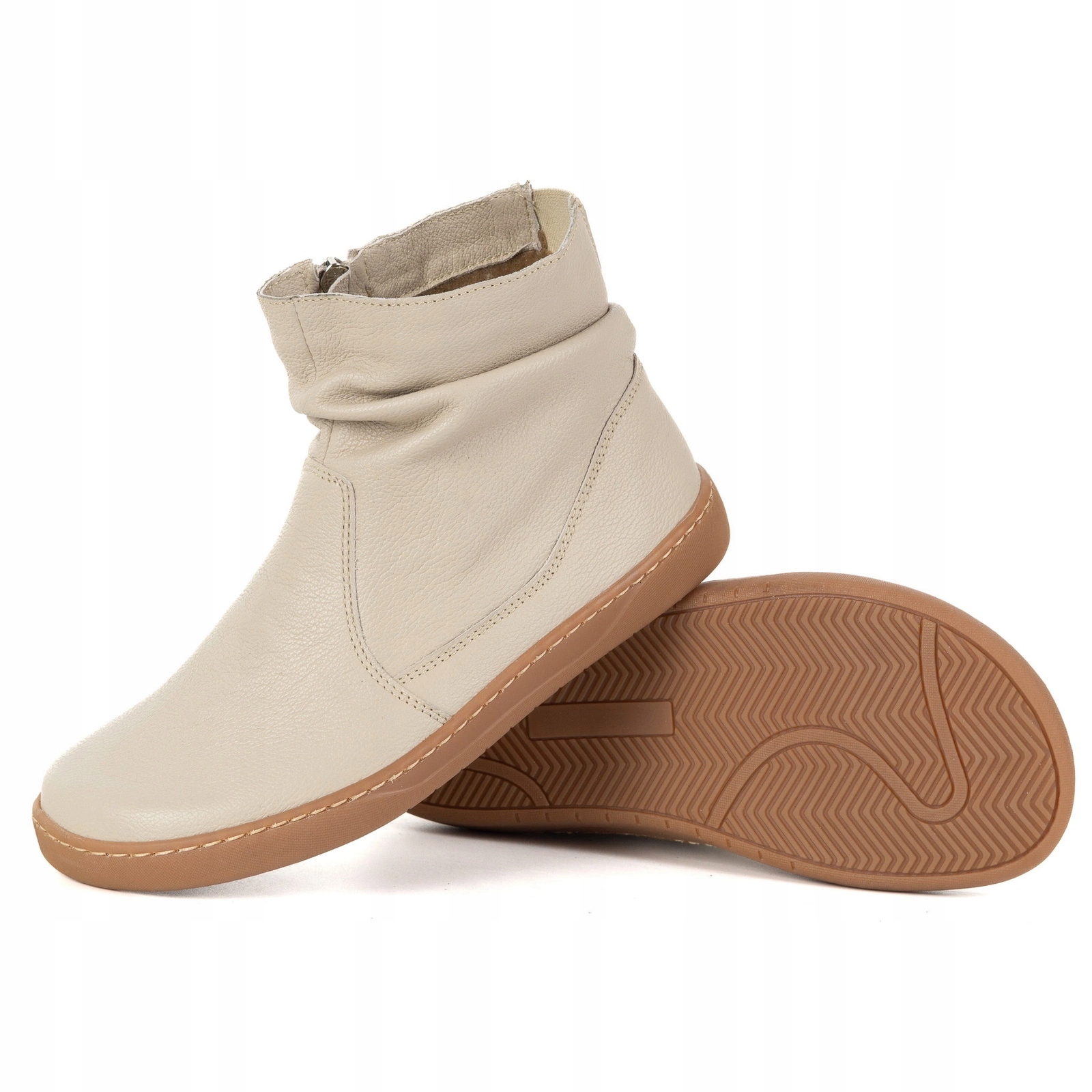Dámské barefootové boty se zipem, zateplené, velikost 1297, béžové, velikost 38