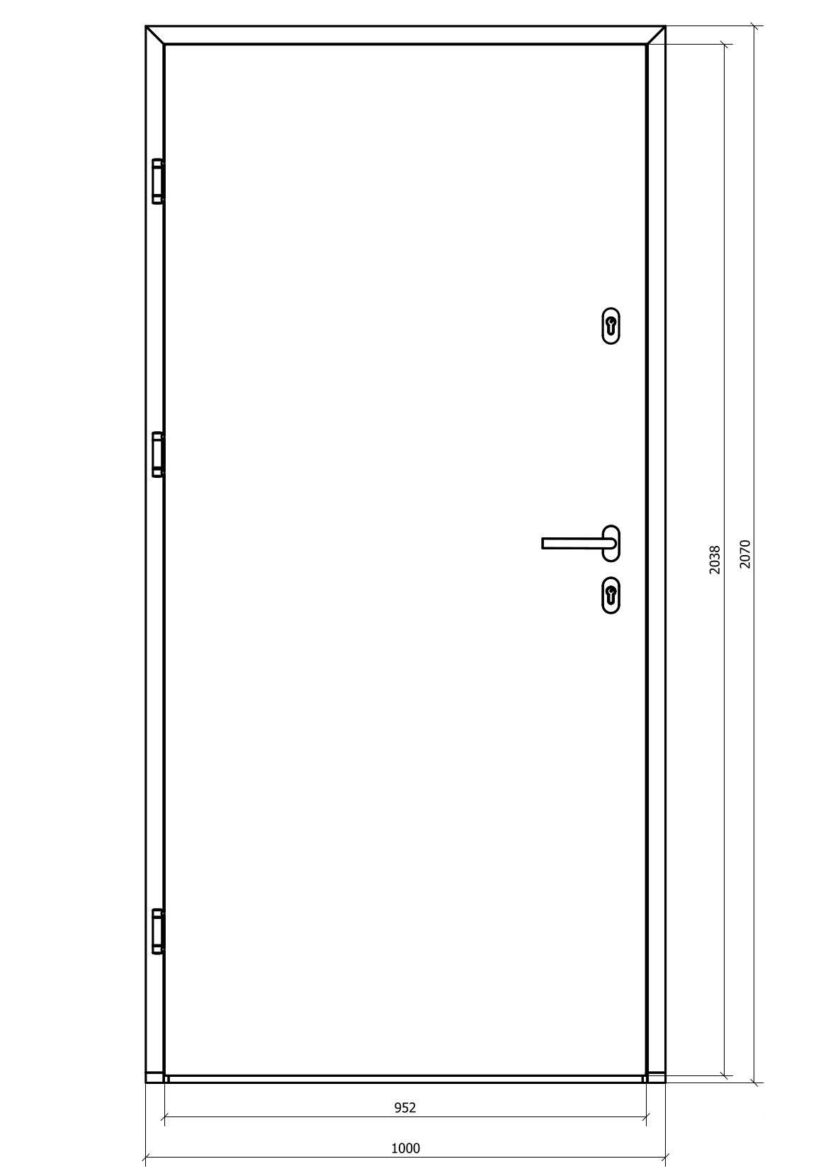 DRZWI PRAWE 55MM ZEWNĘTRZNE POPIEL 90 CM DO ŚRODKA Szerokość drzwi 90 cm
