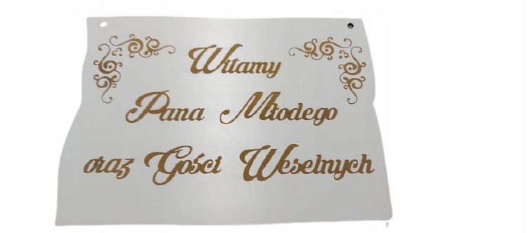 Tabliczka Witamy Pana Młodego wesele 30x40 biała