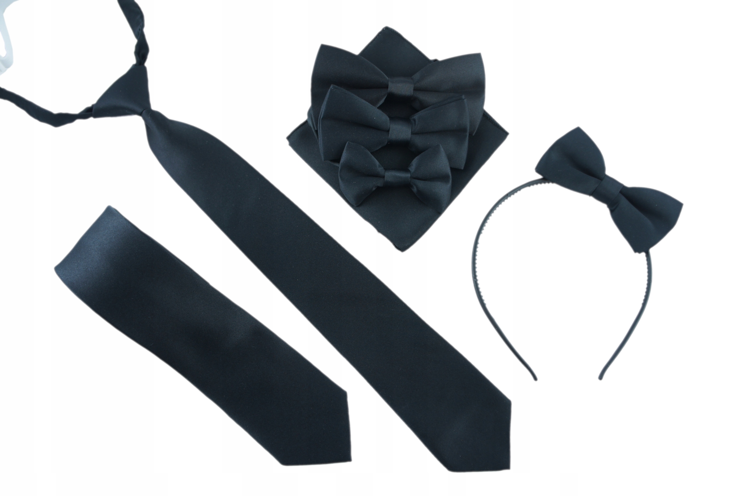 Czarna Poszetka chusteczka do kieszonki marynarki gładka Marka inna