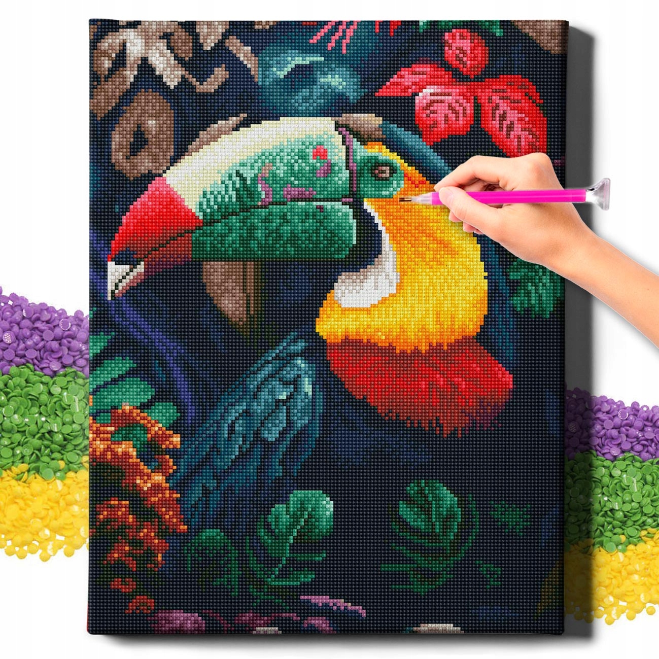 Diamond Painting 5D s Ramou Výšivka Diamantová Velký Pták Mozaika 40x50 cm