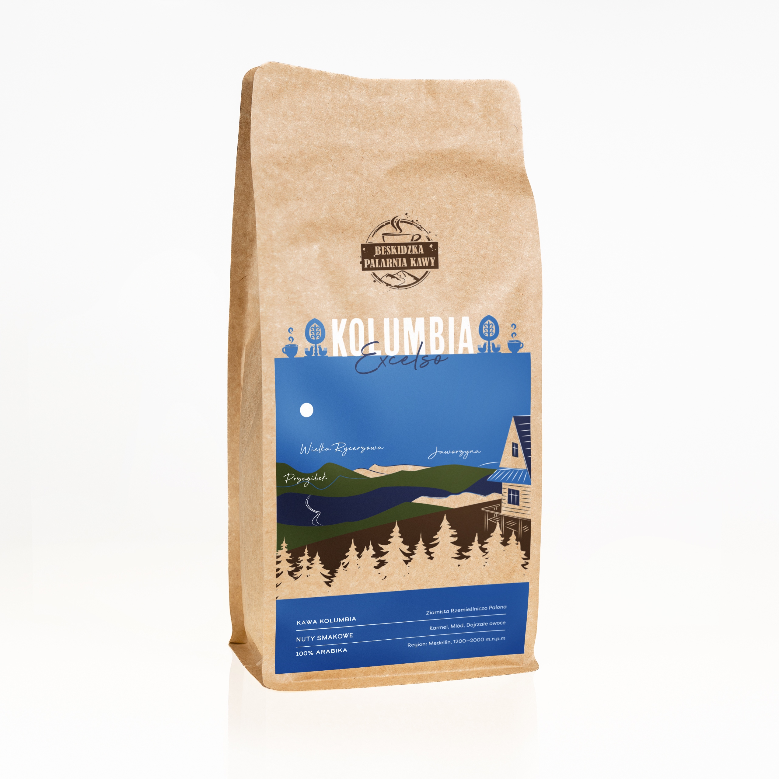 Levně Čerstvě Pražená Káva Zrnková Kolumbie Excelso 1KG 100% Arabica Speciality