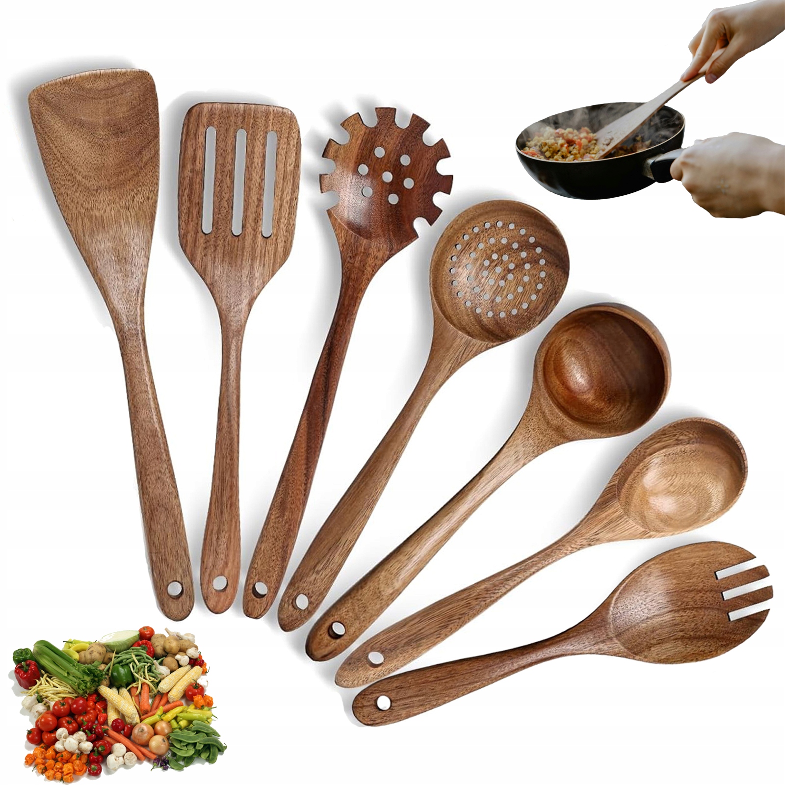 Kuchyňské náčiní Dřevěné doplňky Špachtle Lžíce Špachtle Sada 7 kusů