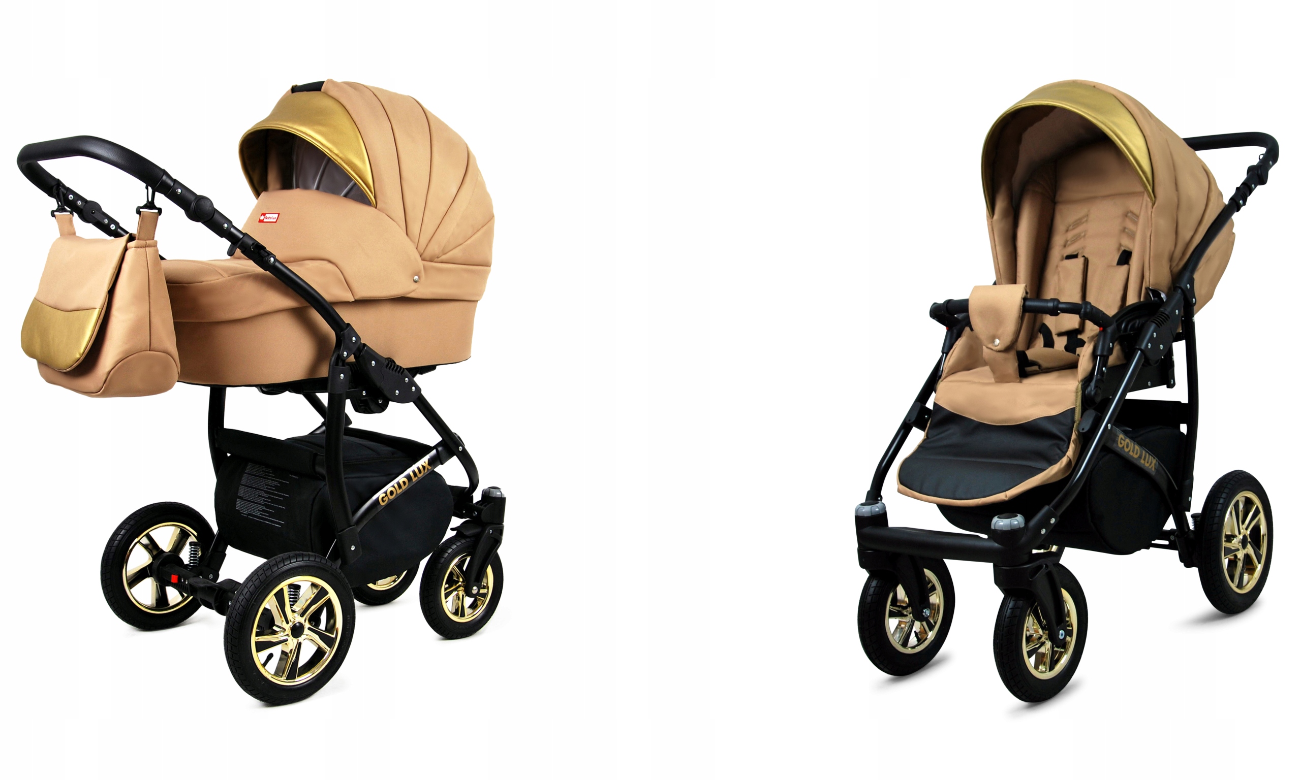Wózek dziecięcy 2w1 BabyLux GoldLux Alu spacerówka gondola spacerowy lekki